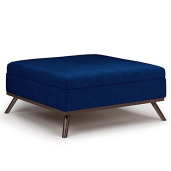 Simpli Home Owen Square Coffee Table Storage Ottoman