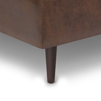 Simpli Home Shay 38-in. Mid-Century Square Coffee Table / Storage Ottoman