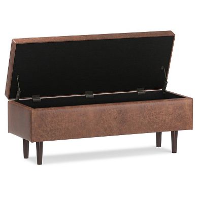 Simpli Home Shay 48-in. Mid-Century Storage Ottoman