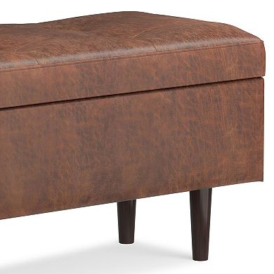 Simpli Home Shay 48-in. Mid-Century Storage Ottoman
