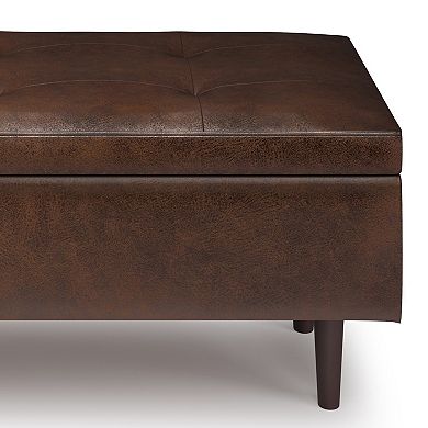 Simpli Home Shay 48-in. Mid-Century Storage Ottoman