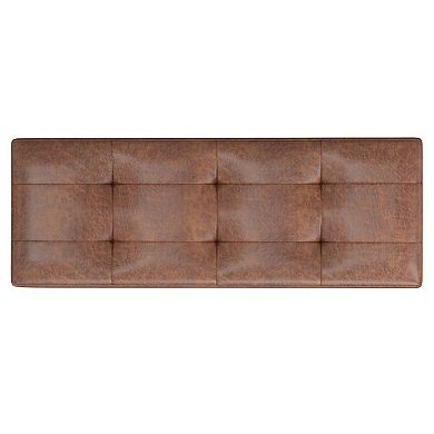Simpli Home Shay 48-in. Mid-Century Storage Ottoman