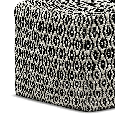 Simpli Home Kiana 18-in. Square Woven Indoor / Outdoor Pouf