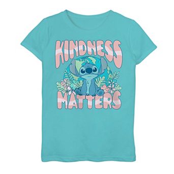 Disney's Lilo And Stitch Girls 7-16 Kindness Matters Floral Earth Graphic Tee