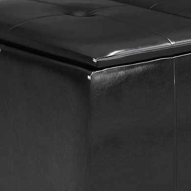 Simpli Home Avalon Small Coffee Table Storage Ottoman