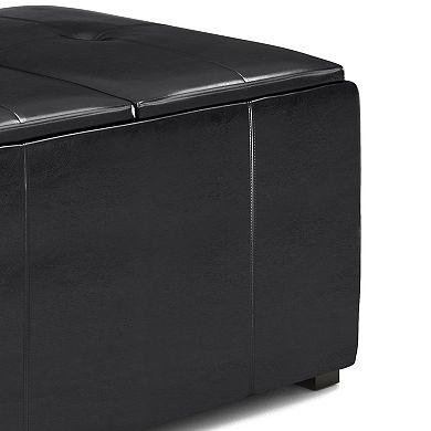 Simpli Home Avalon Small Coffee Table Storage Ottoman