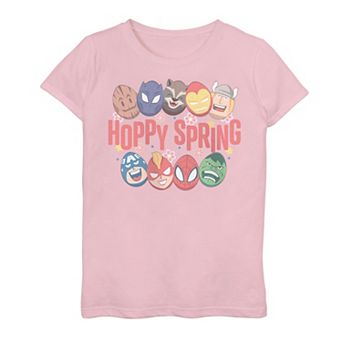Girls 7-16 Marvel Egg Vengers Hoppy Spring Egg Heads Graphic Tee