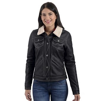 Women's Wrangler Sherpa-Lined Faux-Leather Jacket