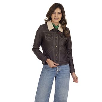 Women's Wrangler Sherpa-Lined Faux-Leather Jacket
