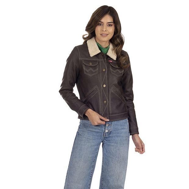 Kohl's levi's faux leather on sale jacket