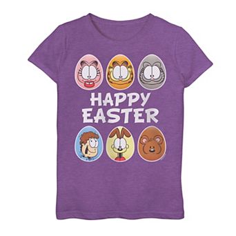 Girls 7-16 Nickelodeon Garfield Happy Easter Eggs Graphic Tee
