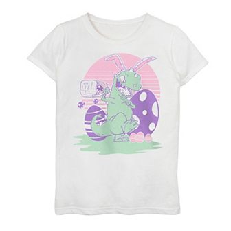 Girls 7-16 Rugrats Reptar Eggs Easter Graphic Tee