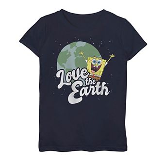 Girls 7-16 Spongebob Squarepants Love The Earth Graphic Tee