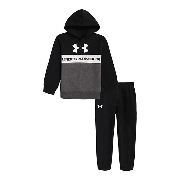 Under Armour Sweatshirt Youth Large Boys Black Hoodie Logo Active Run  Pullover