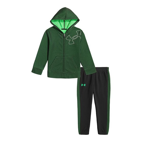 Toddler Boy Under Armour Mesh & Fleece ZipUp Logo Hoodie & Jogger