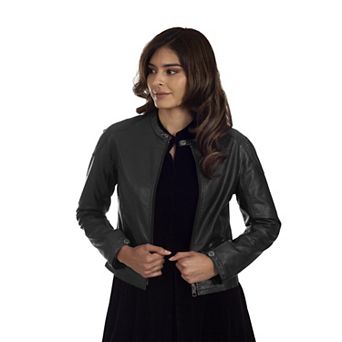 Women's Lee® Cafe Racer Faux-Leather Jacket