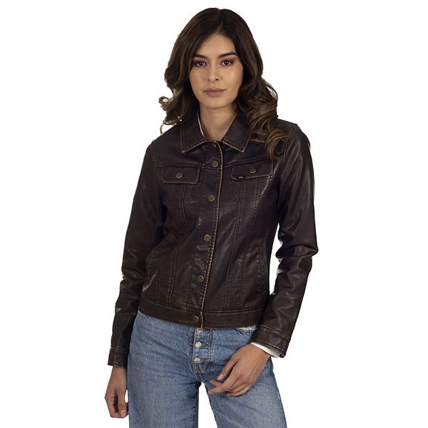 Kohls womens outlet leather jacket