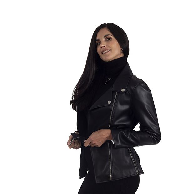 Nine west leather jacket best sale