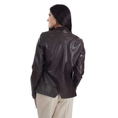 Women's Nine West Classic Faux-Leather Biker Jacket