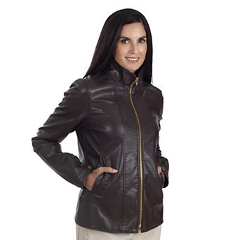 Women's Nine West Classic Faux-Leather Biker Jacket