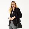 Nine West Women's Plus Stand Collar Blazer Black Size 20W