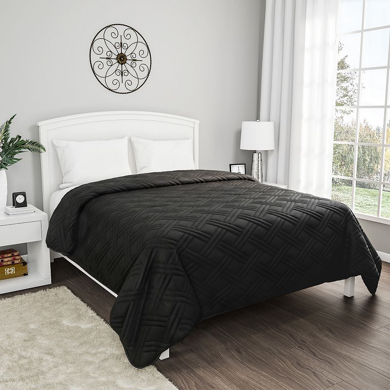 Hastings Home Black Quilted Coverlet, King