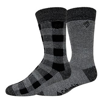 Men's Columbia Lifestyle Check Mate Medium Thermal 2-Pack Crew Socks