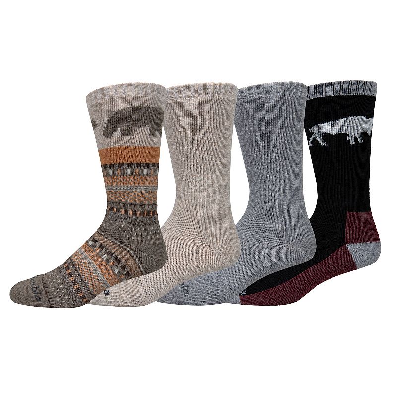 Mens Columbia Lifestyle Aspen Cushioned Wool Crew Socks, Size: 10-13, Brow