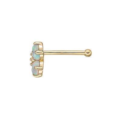 Lila Moon 14k Gold Lab-Created Opal Flower Nose Ring