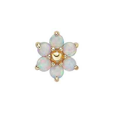 Lila Moon 14k Gold Lab-Created Opal Flower Nose Ring