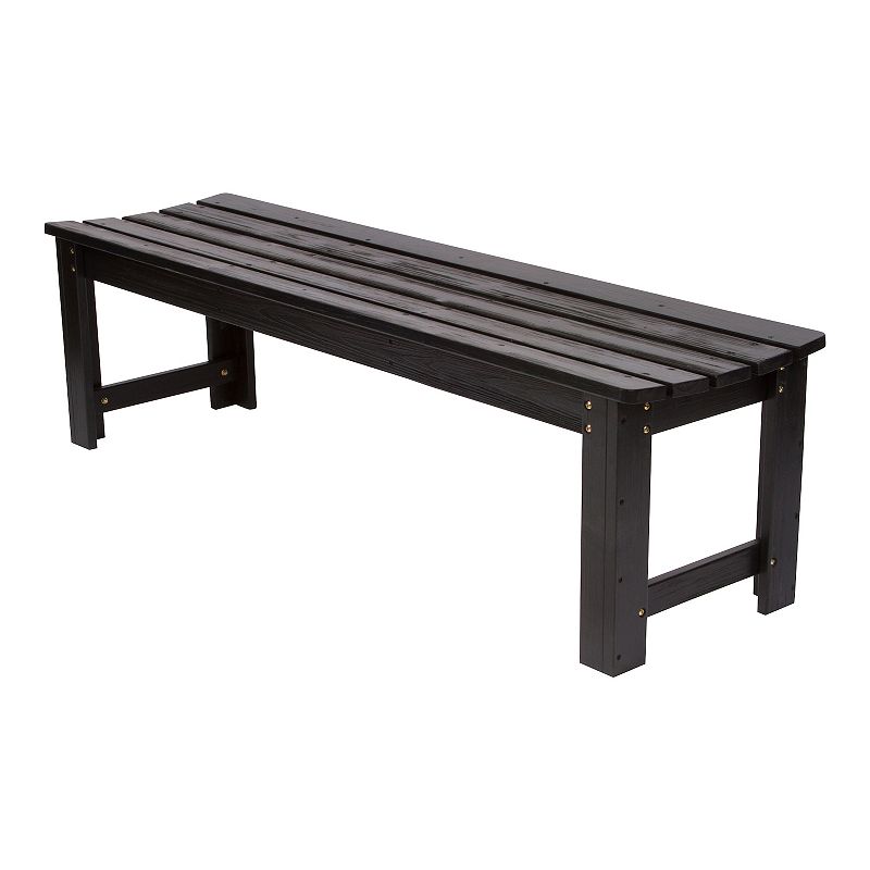 Shine Company 5-ft. Backless Garden Bench, Black