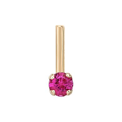 Lila Moon 10k Gold Pink Crystal Accent Nose Ring