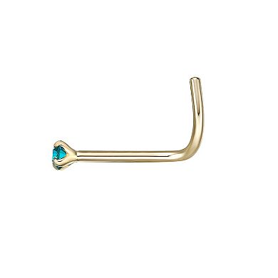 Lila Moon 10k Gold Blue Crystal Accent Nose Ring