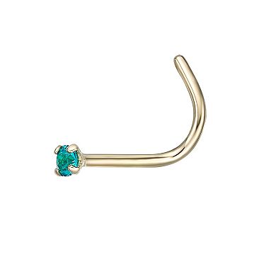 Lila Moon 14k Gold Blue Crystal Accent Nose Ring