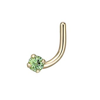 Lila Moon 14k Gold Green Crystal Accent Nose Ring