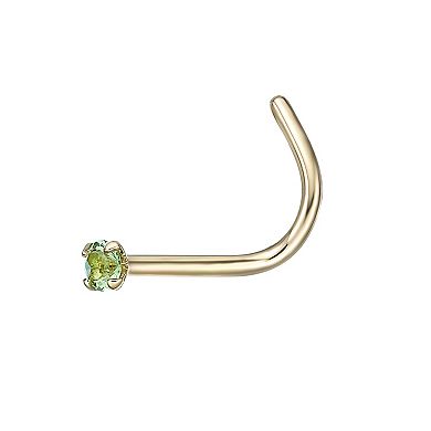 Lila Moon 14k Gold Green Crystal Accent Nose Ring