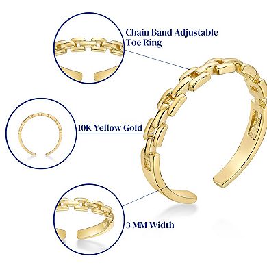 Lila Moon 10k Gold Link Chain Adjustable Toe Ring