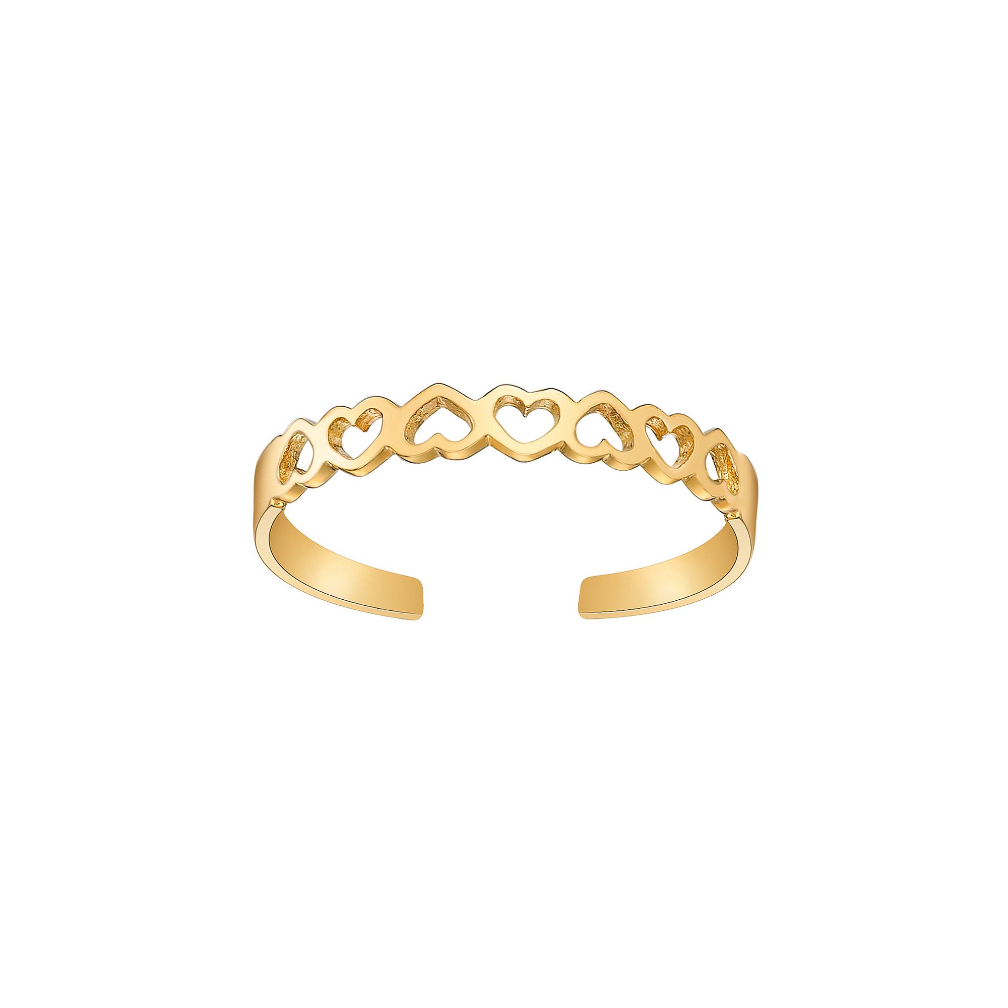 Lila Moon 10k Gold Open Hearts Adjustable Toe Ring, Womens, 14k Gold