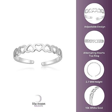 Lila Moon 10k Gold Open Hearts Adjustable Toe Ring