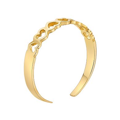 Lila Moon 10k Gold Open Hearts Adjustable Toe Ring