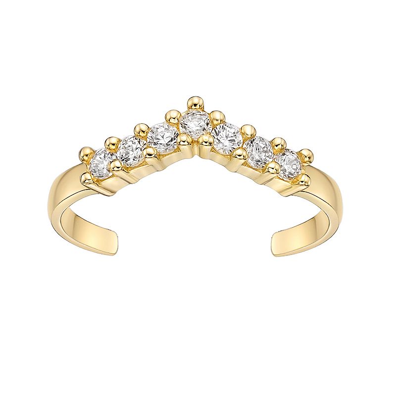 Lila Moon 10k Gold Cubic Zirconia Adjustable Toe Ring, Womens, Yellow