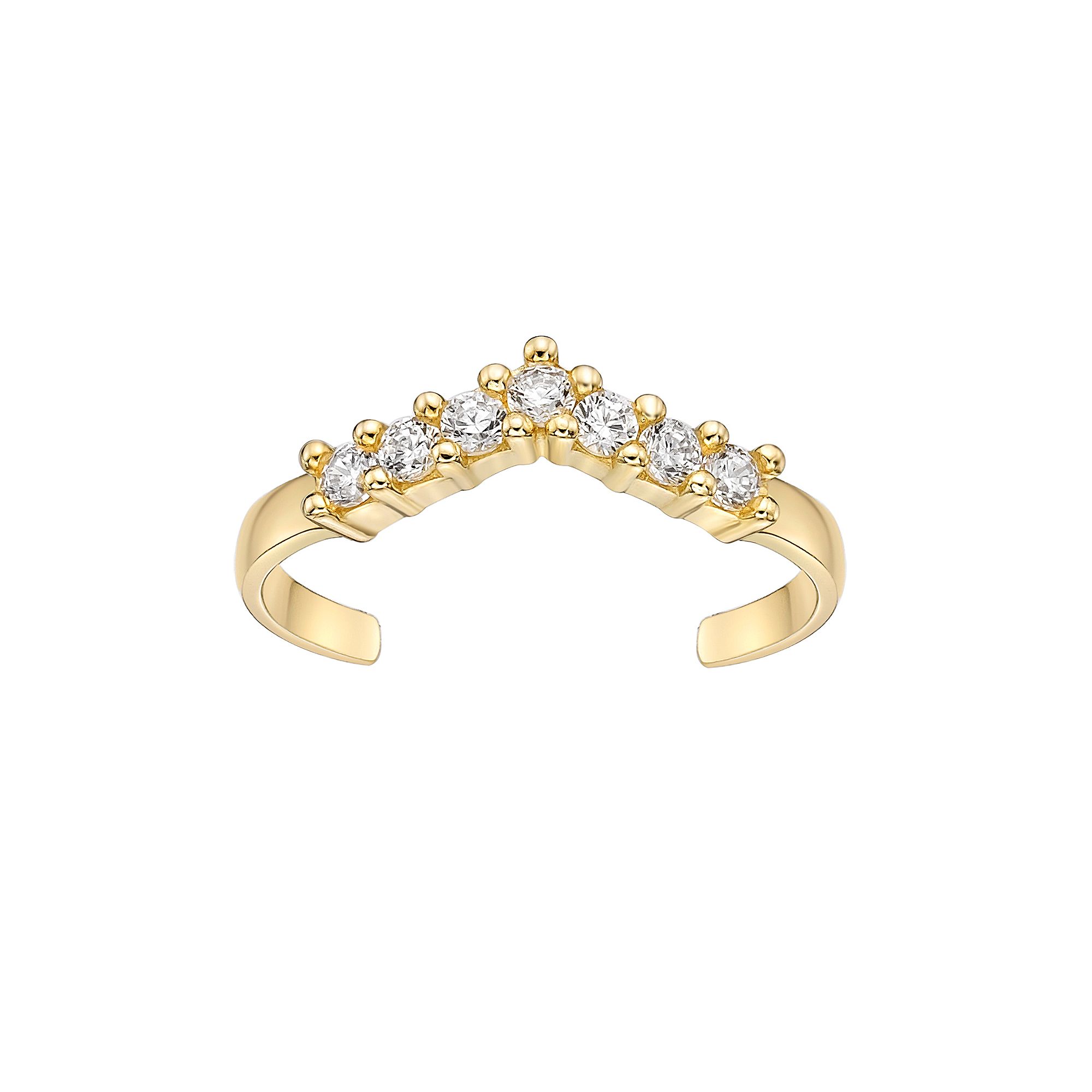 Lila Moon 10k Gold Cubic Zirconia Adjustable Toe Ring, Womens, 14k Gold