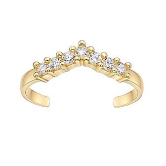 Lila Moon 10k Gold Cubic Zirconia Adjustable Toe Ring