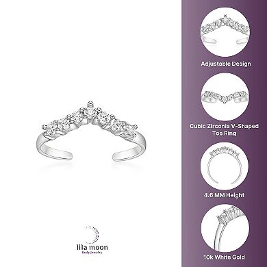 Lila Moon 10k Gold Cubic Zirconia Adjustable Toe Ring