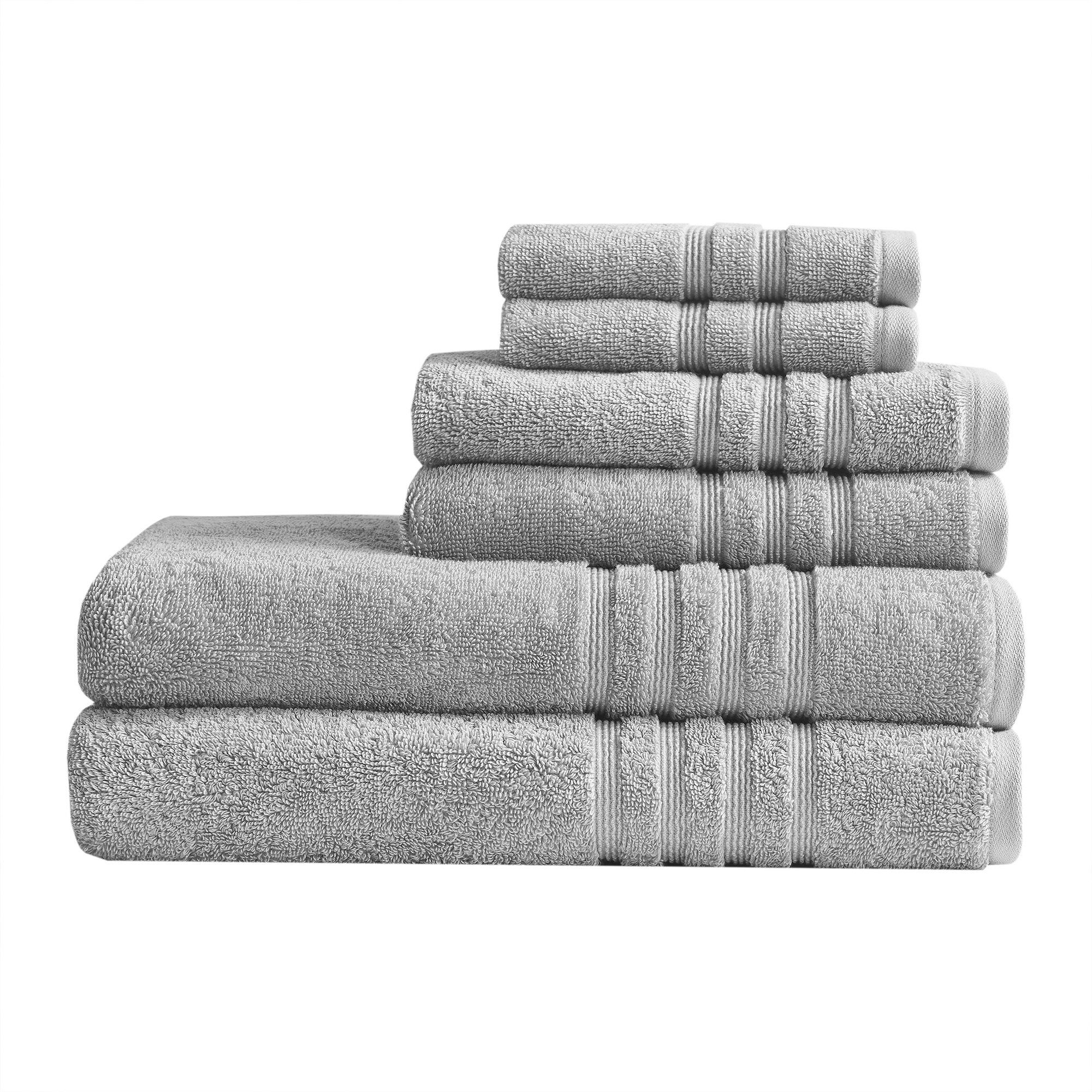 Madison Park Nurture Sustainable Antimicrobial 6-Piece Bath Towel Set, Gray