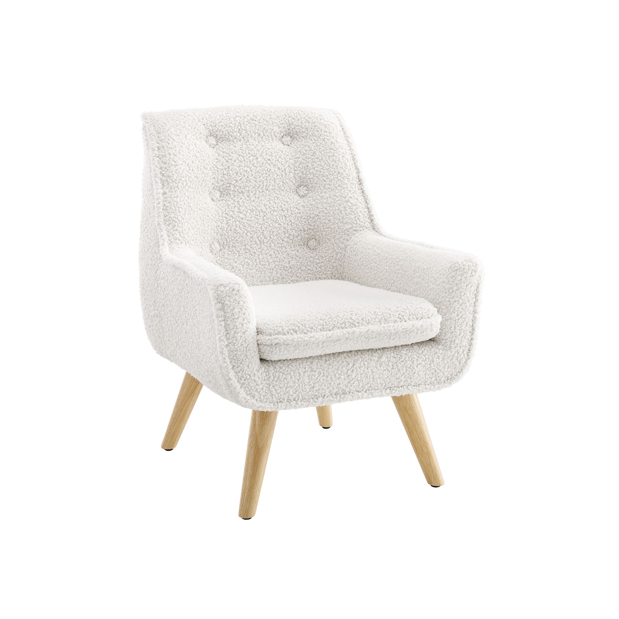 Kids Linon Crane Sherpa Arm Chair, White