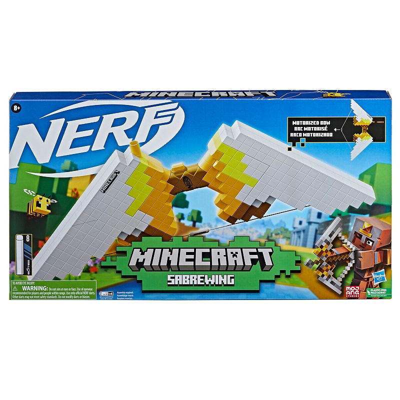 Nerf Minecraft Sabrewing Bow Dart Blaster, Multicolor