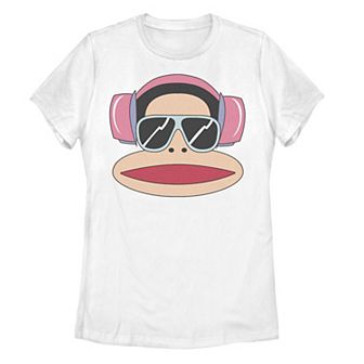 Juniors' Paul Frank White Patch Collage Graphic Tee