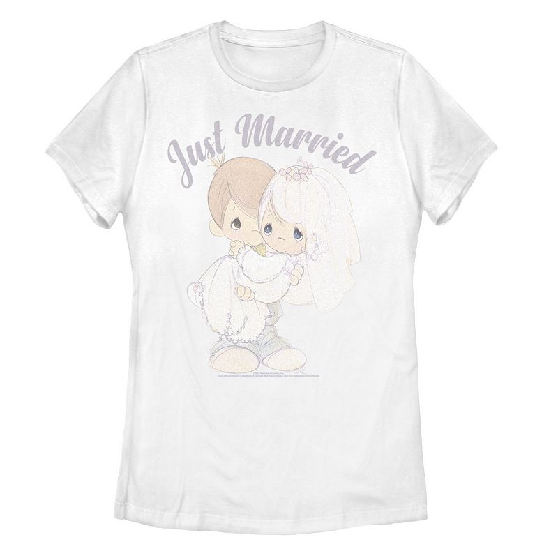 Juniors' Precious Moments  Just Married  Portrait Graphic Tee, Women's, Size: Small, White Moments meant to be shared! You'll love this juniors' Precious Moments graphic tee. Moments meant to be shared! You'll love this juniors' Precious Moments graphic tee. Crewneck Short sleevesFABRIC & CARE Cotton Machine wash - Delicate Imported Size: Small. Color: White. Gender: female. Age Group: adult.