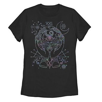 Juniors' Neon Snake Tarot Card Tee